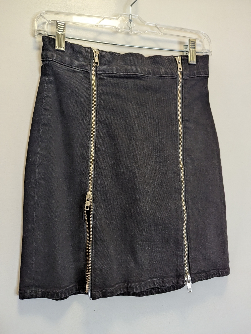 Agolde black double zip mini skirt sz25 - Picture 3 of 11